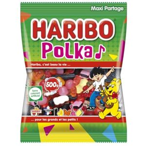 HARIBO Polka Assortiment De Bonbons Sans Colorants Artificiels Sachet 500 g - Publicité HARIBO Polka Assortiment De Bonbons Sans Colorants Artificiels Sachet 500 g - Publicité