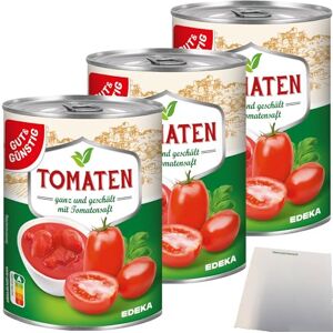 usy Gut&Günstig Lot de 3 boîtes de tomates entièrement pelées avec jus de tomate (3 x 400 g) + bloc - Publicité usy Gut&Günstig Lot de 3 boîtes de tomates entièrement pelées avec jus de tomate (3 x 400 g) + bloc - Publicité