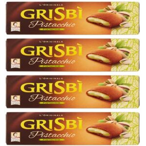 Vittleitaly Vicenzi Grisbi Lot de 4 biscuits italiens à pâte courte garnis de crème pistache 150 g - Publicité Vittleitaly Vicenzi Grisbi Lot de 4 biscuits italiens à pâte courte garnis de crème pistache 150 g - Publicité