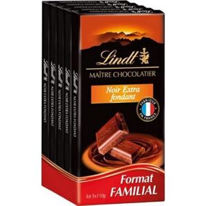 Lindt Chocolat noir extra fondant Les 5 tablettes de 110g - Publicité Lindt Chocolat noir extra fondant Les 5 tablettes de 110g - Publicité