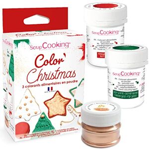 ScrapCooking 3 Colorants Artificiels en Poudre Noël Rouge Vert Doré Colorants Alimentaires Pâtisserie Comestibles Gâteaux, Biscuits & Pâte à Sucre Fabriqués en France 4018 - Publicité ScrapCooking 3 Colorants Artificiels en Poudre Noël Rouge Vert Doré Colorants Alimentaires Pâtisserie Comestibles Gâteaux, Biscuits & Pâte à Sucre Fabriqués en France 4018 - Publicité