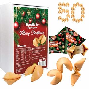 D&D FUN COOKIES Set de biscuits de fortune de Noël, 50 pièces Excellent cadeau pour les invités Biscuits de fortune pour les fêtes Emballage individuel Biscuits de fortune chinois (M) - Publicité D&D FUN COOKIES Set de biscuits de fortune de Noël, 50 pièces Excellent cadeau pour les invités Biscuits de fortune pour les fêtes Emballage individuel Biscuits de fortune chinois (M) - Publicité