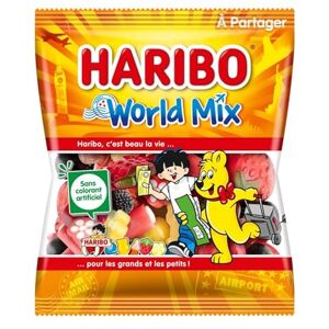HARIBO World Mix Assortiment De Bonbons Tétines, Crocos, Dragibus & Plus Sans Colorants Artificiels Sachets 10 x 200 g - Publicité HARIBO World Mix Assortiment De Bonbons Tétines, Crocos, Dragibus & Plus Sans Colorants Artificiels Sachets 10 x 200 g - Publicité