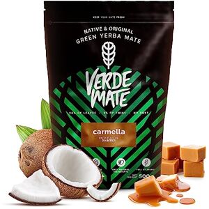 Verde Mate Green Carmella 500 g Yerba Mate Torréfié Saveur Caramel et Noix de Coco Infusion Énergisante Alternative Café -Thé Brésil Qualité Supérieure - Publicité Verde Mate Green Carmella 500 g Yerba Mate Torréfié Saveur Caramel et Noix de Coco Infusion Énergisante Alternative Café -Thé Brésil Qualité Supérieure - Publicité