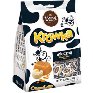 Wawel Krowka Mleczna Caramel au lait de vache 250 g Korovka Korivka caramélisé rempli de chocolat au lait - Publicité Wawel Krowka Mleczna Caramel au lait de vache 250 g Korovka Korivka caramélisé rempli de chocolat au lait - Publicité
