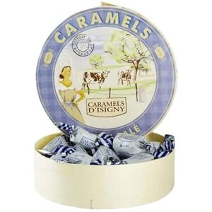 Caramels d'Isigny Caramels beurre salé Boite Camembert de 250g Produits-Normandie - Publicité Caramels d'Isigny Caramels beurre salé Boite Camembert de 250g Produits-Normandie - Publicité