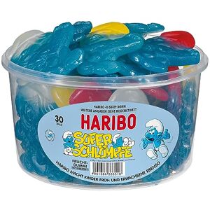 HARIBO Super Schtroumpf 30 pièces en boîte ronde, 1440g - Publicité HARIBO Super Schtroumpf 30 pièces en boîte ronde, 1440g - Publicité