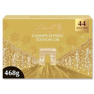 Lindt Boîte CHAMPS-ÉLYSÉES Édition Or Assortiment de Chocolats au Lait, Noirs et Blancs Pralinés, Croustillants et Onctueux Idéal pour Noël, 468g - Publicité Lindt Boîte CHAMPS-ÉLYSÉES Édition Or Assortiment de Chocolats au Lait, Noirs et Blancs Pralinés, Croustillants et Onctueux Idéal pour Noël, 468g - Publicité