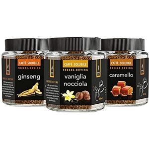 King Cup 3 pots à café multigoût soluble, 1 caramel, 1 ginseng, 1 vanille et noisettes, café aromatisé instantané, idéal pour les petits déjeuners, brunch, café glacé, sans gluten, végétalien - Publicité King Cup 3 pots à café multigoût soluble, 1 caramel, 1 ginseng, 1 vanille et noisettes, café aromatisé instantané, idéal pour les petits déjeuners, brunch, café glacé, sans gluten, végétalien - Publicité