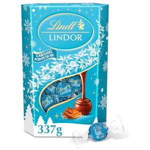 Lindt Cornet LINDOR Caramel Pointe de Sel Assortiment de Chocolats au Lait Cœur Fondant Caramel Idéal pour Noël, 337g - Publicité Lindt Cornet LINDOR Caramel Pointe de Sel Assortiment de Chocolats au Lait Cœur Fondant Caramel Idéal pour Noël, 337g - Publicité