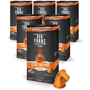 Der-Franz Capsules de café compatibles Nespresso, 6 x 10 Capsules, aromatisé à l‘arôme Caramel - Publicité Der-Franz Capsules de café compatibles Nespresso, 6 x 10 Capsules, aromatisé à l‘arôme Caramel - Publicité