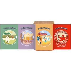 Par Faim De Normandie Caramels Isigny en boîte 4 faces édition Paysages de Normandie 200g Balades normandes - Publicité Par Faim De Normandie Caramels Isigny en boîte 4 faces édition Paysages de Normandie 200g Balades normandes - Publicité