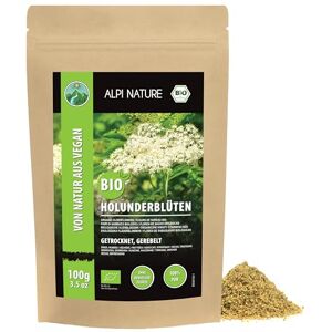 Alpi Nature Fleur de Sureau Tisane BIO 100g, Fleurs de Sureau bio Séchées et Frottées, Thé en Vrac - Publicité Alpi Nature Fleur de Sureau Tisane BIO 100g, Fleurs de Sureau bio Séchées et Frottées, Thé en Vrac - Publicité
