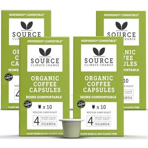 Source Climate Change Capsules de café Bio Compostables Coffee 100% Arabica Origine Ouganda Notes d’agrumes et de caramel Lot de 4 paquets – Idée cadeau - Publicité Source Climate Change Capsules de café Bio Compostables Coffee 100% Arabica Origine Ouganda Notes d’agrumes et de caramel Lot de 4 paquets – Idée cadeau - Publicité