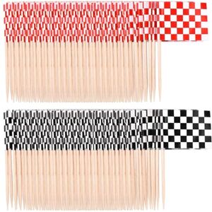 DHSBGWSX Lot de 200 drapeaux de course, décorations de gâteau de course, rouge et noir, 2,5 x 3,5 cm, course, anniversaire - Publicité DHSBGWSX Lot de 200 drapeaux de course, décorations de gâteau de course, rouge et noir, 2,5 x 3,5 cm, course, anniversaire - Publicité