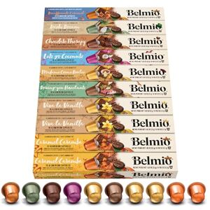 Belmio Capsules Nespresso Compatibles, Pack Toutes les saveurs, Capsules de café moyennement torréfiées, Intensité 6 et 7, Qualité belge authentique, 8 variantes de saveurs, 100 unités. Publicité Belmio Capsules Nespresso Compatibles, Pack Toutes les saveurs, Capsules de café moyennement torréfiées, Intensité 6 et 7, Qualité belge authentique, 8 variantes de saveurs, 100 unités. Publicité