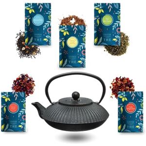 PRO DISTRI Théière en fonte et son Assortiment de 5x20g de Thés et Infusions COMPTOIR FRANÇAIS DU THÉ Cadeau Original pour un Anniversaire, la Saint-Valentin, la fête des Mères, Noël, les Maîtresses - Publicité PRO DISTRI Théière en fonte et son Assortiment de 5x20g de Thés et Infusions COMPTOIR FRANÇAIS DU THÉ Cadeau Original pour un Anniversaire, la Saint-Valentin, la fête des Mères, Noël, les Maîtresses - Publicité