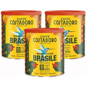 CAFFE' COSTADORO Costadoro Origine Unique Brésil, Moulu pour Moka, 100% Arabica, 3 Boîtes refermables de 250gr chacune, Parfum Traditionnel, Goût Doux et Équilibré, Qualité Supérieure Fabriqué en Italie - Publicité CAFFE' COSTADORO Costadoro Origine Unique Brésil, Moulu pour Moka, 100% Arabica, 3 Boîtes refermables de 250gr chacune, Parfum Traditionnel, Goût Doux et Équilibré, Qualité Supérieure Fabriqué en Italie - Publicité