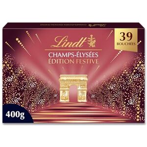 Lindt Boîte CHAMPS-ÉLYSÉES Édition Festive Assortiment de Chocolats au Lait, Noirs et Blancs Pralinés, Croustillants et Onctueux Idéal pour Noël, 400g - Publicité Lindt Boîte CHAMPS-ÉLYSÉES Édition Festive Assortiment de Chocolats au Lait, Noirs et Blancs Pralinés, Croustillants et Onctueux Idéal pour Noël, 400g - Publicité