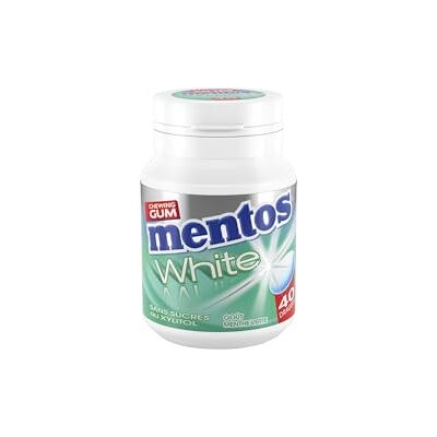 MENTOS White Menthe Verte – Chewing-Gums Sans Sucres 40 Dragées - Publicité MENTOS White Menthe Verte – Chewing-Gums Sans Sucres 40 Dragées - Publicité
