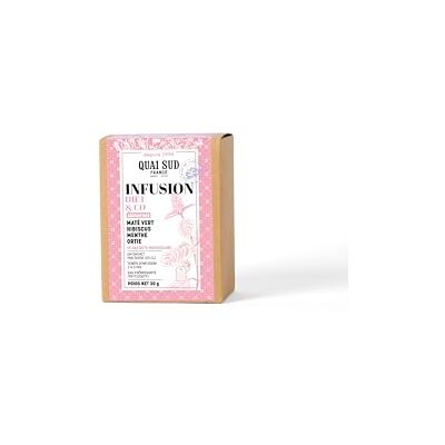 QUAI SUD Infusion « Diet & Co » (Maté Vert, Menthe, Hibiscus, Ortie) 15 Infusettes - Publicité QUAI SUD Infusion « Diet & Co » (Maté Vert, Menthe, Hibiscus, Ortie) 15 Infusettes - Publicité