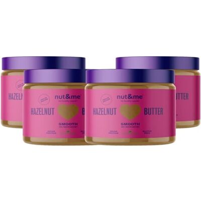 nut&me Purée de noisettes grillées 1,2 kg Pack 4 x 300 g, 100 % noisettes, Végan, Crémeuse et délicieuse, Sans sucre ni additifs - Publicité nut&me Purée de noisettes grillées 1,2 kg Pack 4 x 300 g, 100 % noisettes, Végan, Crémeuse et délicieuse, Sans sucre ni additifs - Publicité