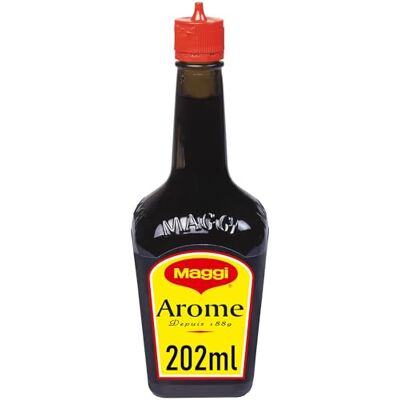 Maggi Arôme Sauce 202ml Assaisonnement Liquide Pour Assaisonner et Relever la Saveur de tous vos Plats Chauds comme Froids Convient à un Régime Végétarien Bouteille de 250g - Publicité Maggi Arôme Sauce 202ml Assaisonnement Liquide Pour Assaisonner et Relever la Saveur de tous vos Plats Chauds comme Froids Convient à un Régime Végétarien Bouteille de 250g - Publicité