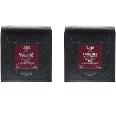 Dammann Frères Thé Earl Grey Yin Zhen Lot 2 Boites x 50 Sachets Cristal 100 Sachets The noir Bergamote - Publicité Dammann Frères Thé Earl Grey Yin Zhen Lot 2 Boites x 50 Sachets Cristal 100 Sachets The noir Bergamote - Publicité