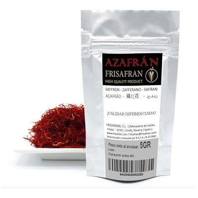 FRISAFRAN Safran Filaments 5g safran en pistils Fil de Safran Safran Safran Bio Safran Biologique Safran Pistil Sans Colorant ni Conservateur épice certifiée Safran naturel - Publicité FRISAFRAN Safran Filaments 5g safran en pistils Fil de Safran Safran Safran Bio Safran Biologique Safran Pistil Sans Colorant ni Conservateur épice certifiée Safran naturel - Publicité