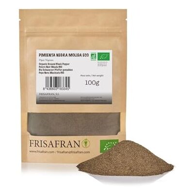 FRISAFRAN Poivre noir moulu 100g Poivre pur Poivre noir moulu biologique 100% écologique et naturel Saveur intense Ragoûts, sauces, salades idéaux Sans additifs Poivre moulu végétalien - Publicité FRISAFRAN Poivre noir moulu 100g Poivre pur Poivre noir moulu biologique 100% écologique et naturel Saveur intense Ragoûts, sauces, salades idéaux Sans additifs Poivre moulu végétalien - Publicité
