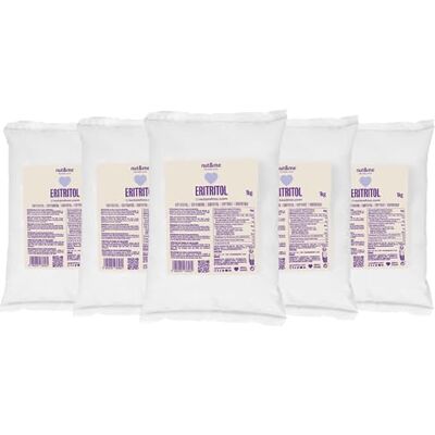 nut&me Érythritol 5 kg Edulcorant naturel Zéro calorie 100% naturel Sans conservateur ni additif Sans gluten Pack 5 x 1 kg - Publicité nut&me Érythritol 5 kg Edulcorant naturel Zéro calorie 100% naturel Sans conservateur ni additif Sans gluten Pack 5 x 1 kg - Publicité
