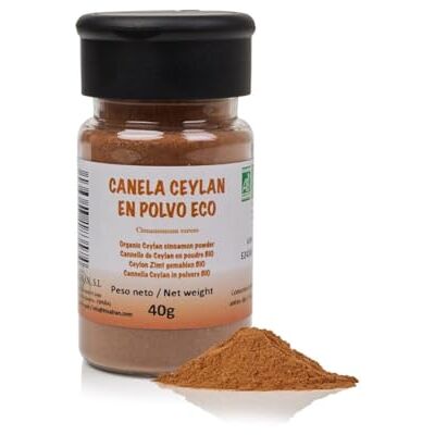 FRISAFRAN Cannelle de Ceylan Biologique en Poudre 40g Épice Nourriture naturelle Ceylan Bio En Poudre moulu Cannelle-Ceylan sans gluten végétalienne couleur saveur et arôme - Publicité FRISAFRAN Cannelle de Ceylan Biologique en Poudre 40g Épice Nourriture naturelle Ceylan Bio En Poudre moulu Cannelle-Ceylan sans gluten végétalienne couleur saveur et arôme - Publicité
