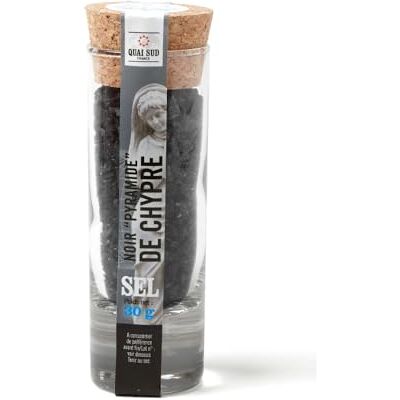 QUAI SUD Sel Noir Pyramide de Chypre, Sel au Charbon Actif à la Texture Croustillante. Idéal Finition de Plats, Grillades et Décoration Culinaire Originale 30 Grammes Verre avec Bouchon Liège - Publicité QUAI SUD Sel Noir Pyramide de Chypre, Sel au Charbon Actif à la Texture Croustillante. Idéal Finition de Plats, Grillades et Décoration Culinaire Originale 30 Grammes Verre avec Bouchon Liège - Publicité