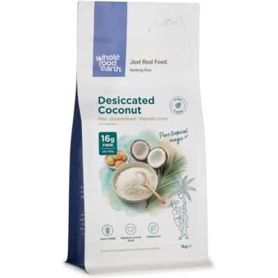 Wholefood Earth Noix de coco séchée, sans OGM, Végane, Sans produits laitiers, Sans sucre ajouté, 1 kg - Publicité Wholefood Earth Noix de coco séchée, sans OGM, Végane, Sans produits laitiers, Sans sucre ajouté, 1 kg - Publicité