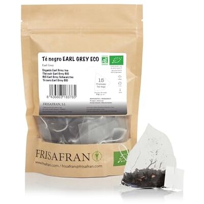 FRISAFRAN Thé noir Earl Grey biologique en pyramides 15 unités 30g Antiseptique Feuilles de thé noir Énergisant Sachets de thé noir Thé Frais et Floral comte gris Thé Earl Grey thé - Publicité FRISAFRAN Thé noir Earl Grey biologique en pyramides 15 unités 30g Antiseptique Feuilles de thé noir Énergisant Sachets de thé noir Thé Frais et Floral comte gris Thé Earl Grey thé - Publicité