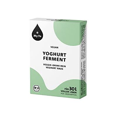 My.Yo Ferment pour yaourt végan bio 6x5 g Ferment pour jusqu’à 30 L de yaourt maison - Publicité My.Yo Ferment pour yaourt végan bio 6x5 g Ferment pour jusqu’à 30 L de yaourt maison - Publicité