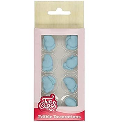 Funcakes - Baby Feet - Bleu - 16pc - Décoration en sucre - Publicité Funcakes - Baby Feet - Bleu - 16pc - Décoration en sucre - Publicité