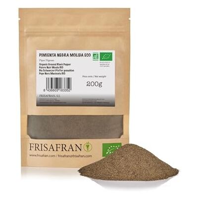 FRISAFRAN Poivre noir moulu 200g Poivre pur Poivre noir moulu biologique 100% écologique et naturel Saveur intense Ragoûts, sauces, salades idéaux Sans additifs Poivre moulu végétalien - Publicité FRISAFRAN Poivre noir moulu 200g Poivre pur Poivre noir moulu biologique 100% écologique et naturel Saveur intense Ragoûts, sauces, salades idéaux Sans additifs Poivre moulu végétalien - Publicité