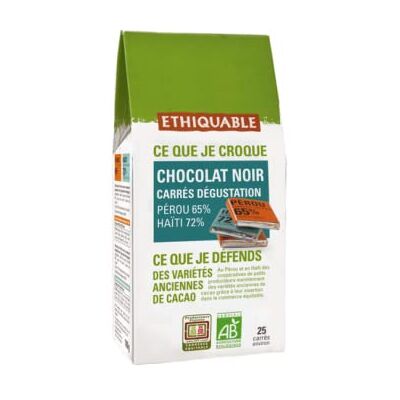 ETHIQUABLE Chocolat Noir Carrés de dégustation bio & équitable - Publicité ETHIQUABLE Chocolat Noir Carrés de dégustation bio & équitable - Publicité