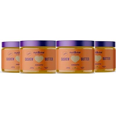 nut&me Beurre de noix de cajou 1,2 kg Beurre fait à 100% avec des noix de cajou torréfiées Sans sucre, sans gluten et sans additifs Pas d'huile de palme Pack 4 x 300 g - Publicité nut&me Beurre de noix de cajou 1,2 kg Beurre fait à 100% avec des noix de cajou torréfiées Sans sucre, sans gluten et sans additifs Pas d'huile de palme Pack 4 x 300 g - Publicité