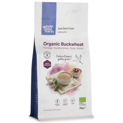 Wholefood Earth Sarrasin bio 2 kg Sans OGM Végan Source de fibres Certifié biologique - Publicité Wholefood Earth Sarrasin bio 2 kg Sans OGM Végan Source de fibres Certifié biologique - Publicité