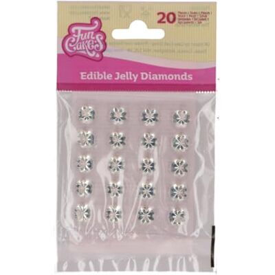 FunCakes Jelly Diamonds, Diamants comestibles, Clear, 20 Pièces Décorations Comestibles pour Gâteaux, Cupcakes et Biscuits, Parfaites pour Mariages, Noël et Anniversaires - Publicité FunCakes Jelly Diamonds, Diamants comestibles, Clear, 20 Pièces Décorations Comestibles pour Gâteaux, Cupcakes et Biscuits, Parfaites pour Mariages, Noël et Anniversaires - Publicité