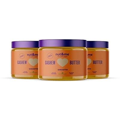 nut&me Beurre de noix de cajou 900 g Beurre fait à 100 % avec des noix de cajou torréfiées Sans sucre, sans gluten et sans additifs Pas d'huile de palme Pack 3 x 300 g - Publicité nut&me Beurre de noix de cajou 900 g Beurre fait à 100 % avec des noix de cajou torréfiées Sans sucre, sans gluten et sans additifs Pas d'huile de palme Pack 3 x 300 g - Publicité