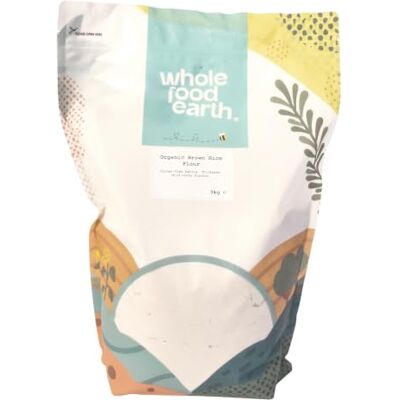 Wholefood Earth Farine de riz complète bio 3 kg Meule de pierre Sans OGM Certifiée biologique - Publicité Wholefood Earth Farine de riz complète bio 3 kg Meule de pierre Sans OGM Certifiée biologique - Publicité