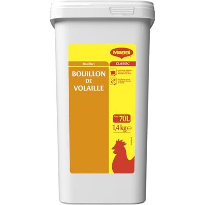 Maggi PROFESSIONAL Bouillon De Volaille Bouillon Déshydraté Aides Culinaires, Sauces Boîte De 1,4 kg Pour 70L - Publicité Maggi PROFESSIONAL Bouillon De Volaille Bouillon Déshydraté Aides Culinaires, Sauces Boîte De 1,4 kg Pour 70L - Publicité