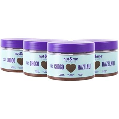 nut&me Pâte à tartiner chocolat noisette 1 kg 100% Naturelle Sans sucre Confiserie Sans additifs Vegan Pack 4 x 250 gr - Publicité nut&me Pâte à tartiner chocolat noisette 1 kg 100% Naturelle Sans sucre Confiserie Sans additifs Vegan Pack 4 x 250 gr - Publicité