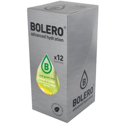 Bolero Iced Green Tea (12x8g) Mangue et litchi Intra- et post-entraînement Intra-entraînement - Publicité Bolero Iced Green Tea (12x8g) Mangue et litchi Intra- et post-entraînement Intra-entraînement - Publicité