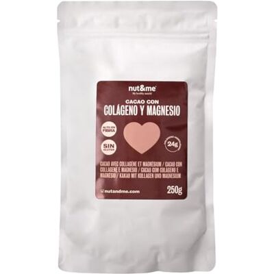 nut&me Collagène et magnésium saveur cacao 250 g Haute teneur en magnésium Haute teneur en fer Source de potassium Céto Sans gluten, sans lactose - Publicité nut&me Collagène et magnésium saveur cacao 250 g Haute teneur en magnésium Haute teneur en fer Source de potassium Céto Sans gluten, sans lactose - Publicité