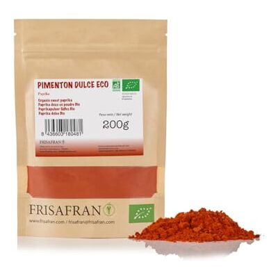 FRISAFRAN Paprika Doux en Poudre Bio 200g Épice doux assaisonnement poudre & moulu Paprika Fumé moulu doux Naturel et frais Récolté de manière durable saveur naturel - Publicité FRISAFRAN Paprika Doux en Poudre Bio 200g Épice doux assaisonnement poudre & moulu Paprika Fumé moulu doux Naturel et frais Récolté de manière durable saveur naturel - Publicité