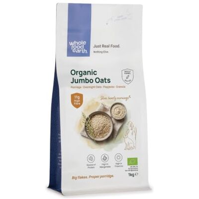 Wholefood Earth Flocons d’avoine géants bio 1 kg Végans Sans OGM Riches en fibres Certifiés biologiques - Publicité Wholefood Earth Flocons d’avoine géants bio 1 kg Végans Sans OGM Riches en fibres Certifiés biologiques - Publicité